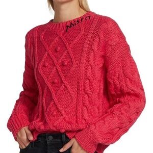 MOTHER The Misfit "Don't Sweat It" Cable Knit Sweater Women's L NWT